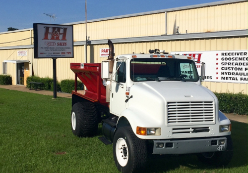 12' BBI Magnaspread Fertilizer & Lime Spreader mounted on a 2001 International 8100 #1