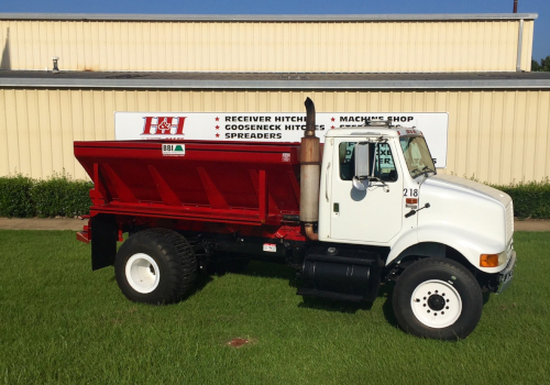 12' BBI Magnaspread Fertilizer & Lime Spreader mounted on a 2001 International 8100 #2